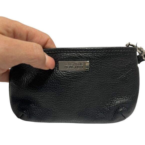 Kenneth Cole Reaction Black Leather Wristlet - Picture 3 of 5